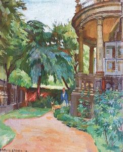 A View Of The Tiergartenstrasse In Dresden by Ferdinand Dorsch