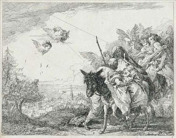 Joseph Adoring The Child, Who Is Held In Mary's Arms (de Vesme 7;rizzi 75) - view 1
