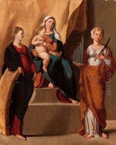 Madonna Col Bambino Fra Le Sante Caterina E Cecilia