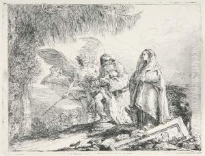 The Holy Family Escorted By An Angel