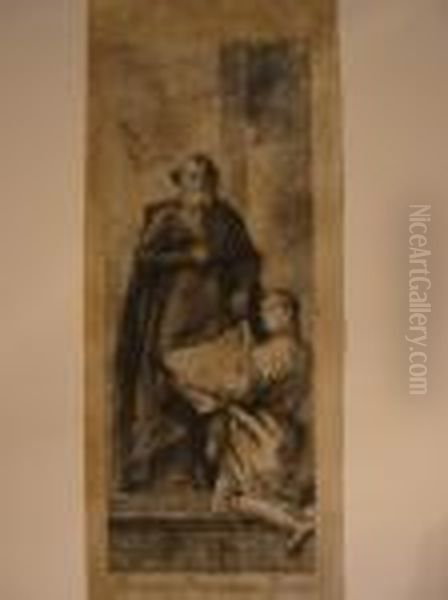 St. Geronimo Emiliami With A Kneeling Youth - view 1