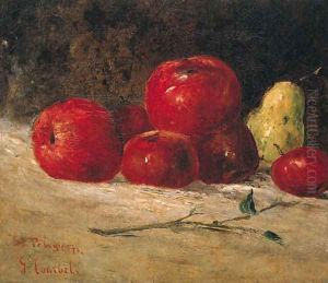 Nature morte, pommes et poires by Gustave Courbet