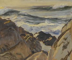 Sea And Rocks. by Paul Dougherty