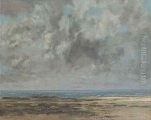 La Plage de Saint-Aubin by Gustave Courbet