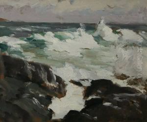 Crashing Surf On A California Shore
