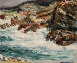 Crashing Waves On Rocks by Paul Dougherty