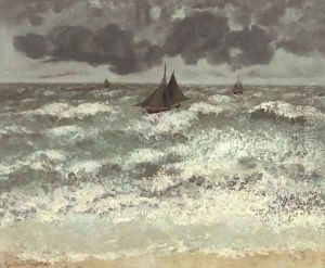 La Vague (aux trois barques) by Gustave Courbet