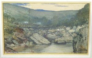 P.r.s.a. "above Bracklyn
Bridge" Signed With The Artist's Initials And Inscribed On An Old Label
Verso by William Fettes Douglas