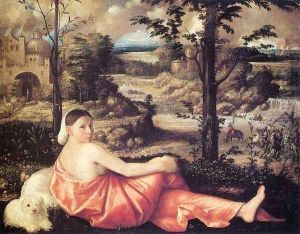 Reclining Woman in a Landscape 1520-24 by Cariani