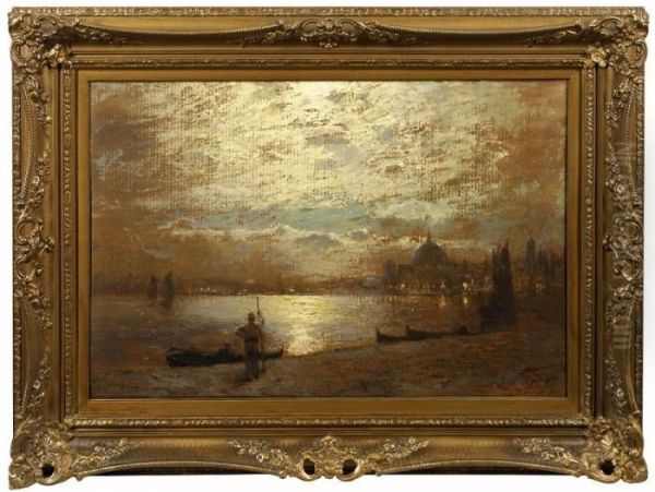 Impressionistisches, Meisterhaft
 Die Nachtlichen Lichtphanomene Schilderndes Bild Douzettes, Der Schuler
 Hermann Eschkes War Und 1878 Wahrend Einer Paris-reise Die 
Pleinair-malerei Der Schule Von Barbizon Kennenlernte. In Seinem Oeuvre 
Widmete Sic - view 1