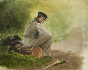 Sitzender Holzfaller by Louis, Carl Ludwig Douzette