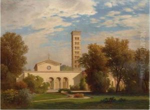 View Of A Church With Its Surrounding Gardens View Of A Church With Its Surrounding Gardens