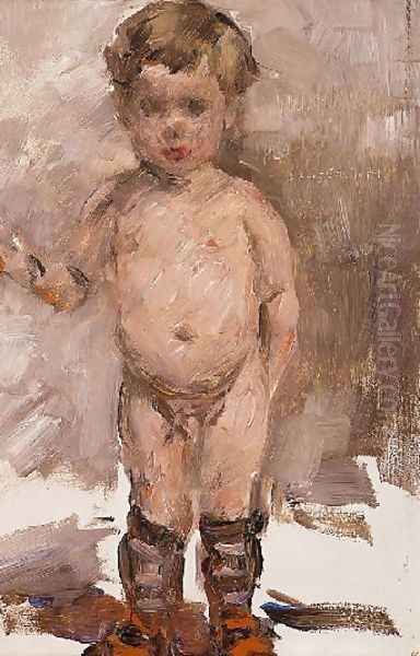 Standing naked boy - view 1