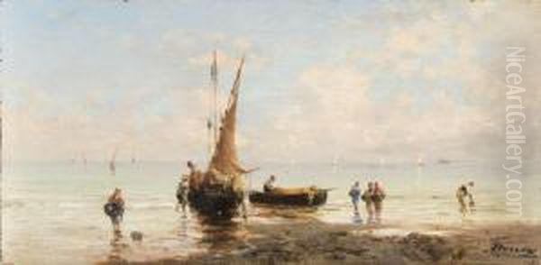 Marina Con Pescatori E Barche A Riva - view 1