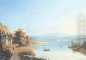 Veduta Di Citta Sul Lago by Achille Dovera