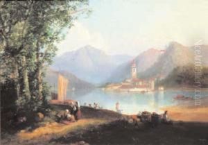 In Riva Al Lago by Achille Dovera