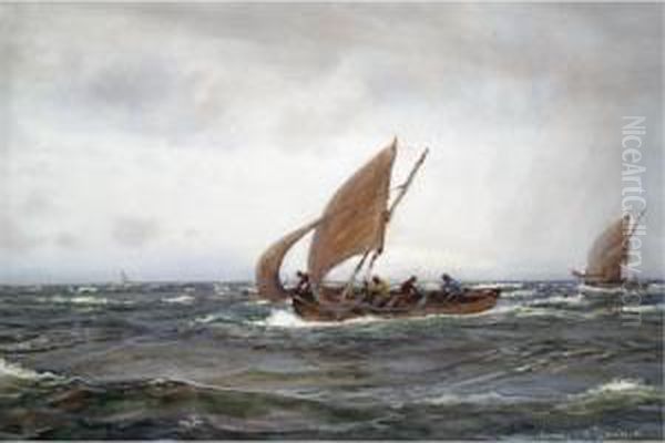 Fishing Boats In Rough Seas - view 1