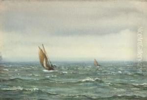 Fishing Boats In An Offshore Breeze by Patrick Downie