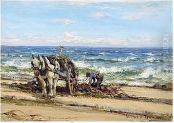 Lifting Seaweed, Ayrshire Coast - view 1