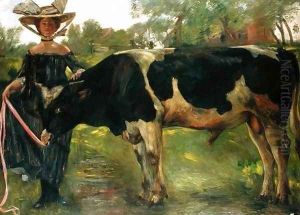 The Painter Charlotte Berend With A Bull, 1902