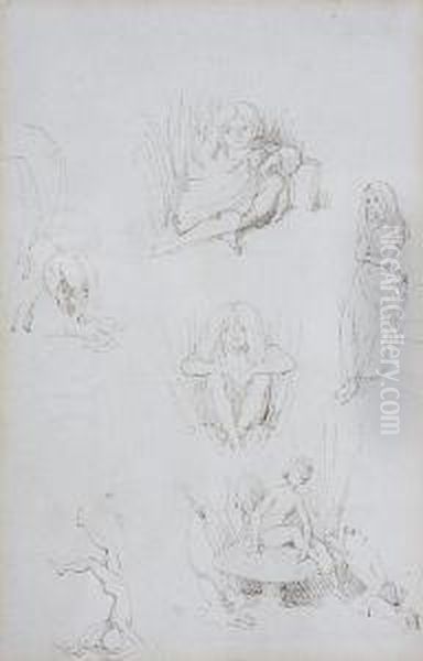 Studies Of Young Girls And Sprites - view 1