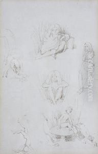 Studies Of Young Girls And Sprites by Richard Doyle