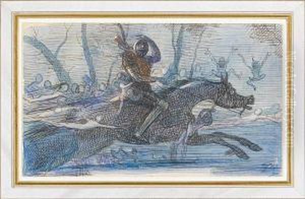 The Knight Pursued By Sprites - view 1