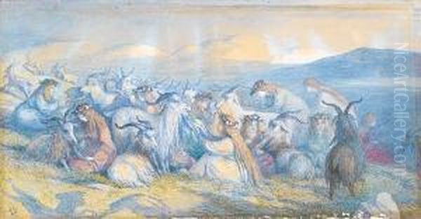 Young Girls Attending Goats - view 1