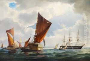 Early Morning In The English Channel. "tidlig Morgen I Kanalen" by Holger Drachmann