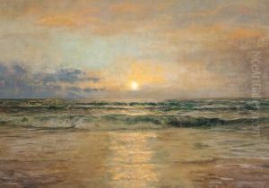 Sunset At Skagen Beach by Holger Drachmann