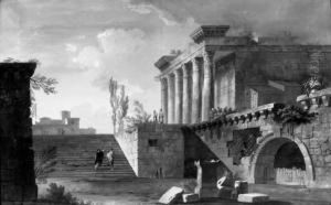 A Capriccio Of Roman Ruins by Alexandre-Jean Dubois Drahonet