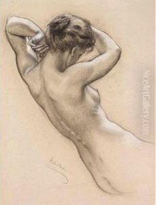 Study Of Florrie Bird For A Water Nymph In Prospero Summoning Nymphs And Deities by Herbert James Draper