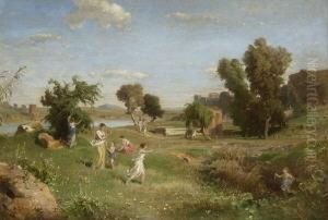Tiber-landschaft Im
Fruhling by Heinrich Dreber