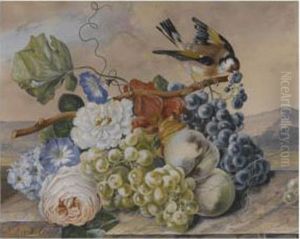 Still Life With Goldfinch by Johann Baptist Drechsler