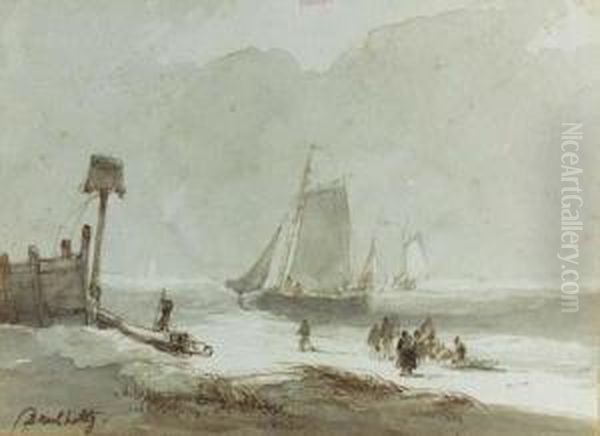 Fishing Vessels By A Beach - view 1