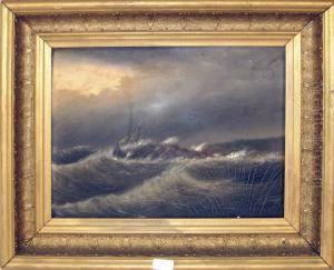 Wreck Ofthe Schooner Hesperus On Norman's Woe by Clement Drew
