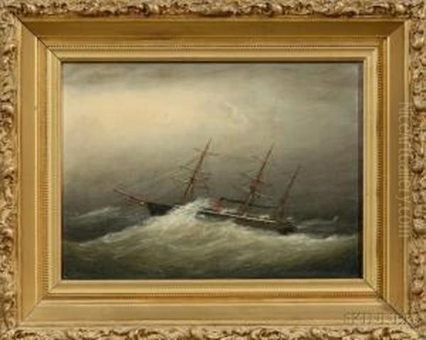 Steamship In A Gale. - view 1