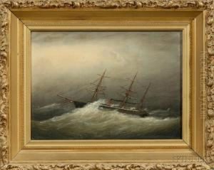 Steamship In A Gale.