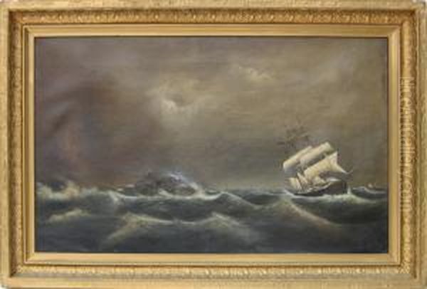 View Of A Full Rigged Ship Off Cape Ann - view 1