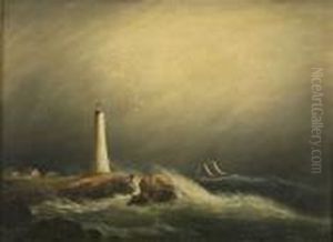 Ship In A Stormoff A Lighthouse