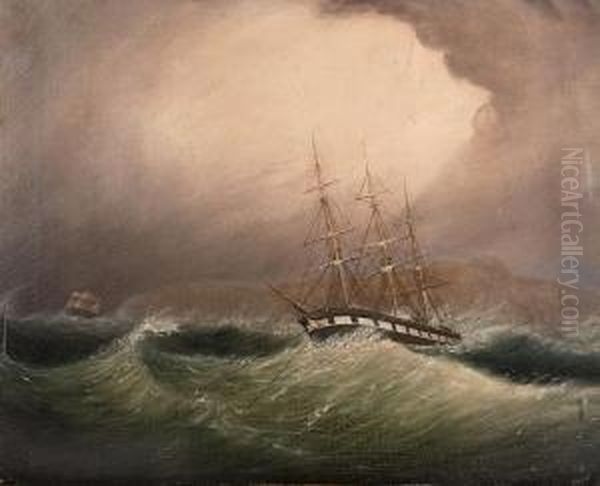 A Ship Anchoredin Stormy Seas. - view 1