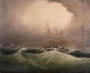 A Ship Anchoredin Stormy Seas.