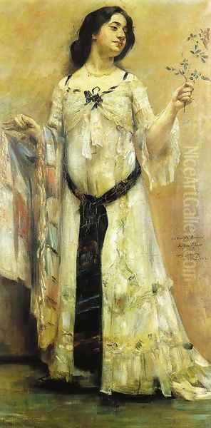 Portrait Of Charlotte Berend In A White Dress - view 1
