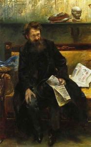 Portrait Of The Poet Peter Hille by Lovis (Franz Heinrich Louis) Corinth