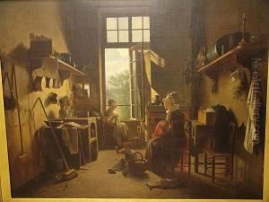 Figures In A Kitchen Interior