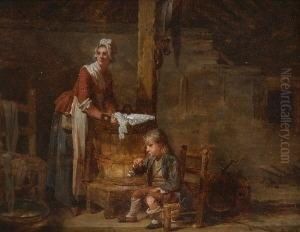 Wascherin Am Zuber by Martin Drolling
