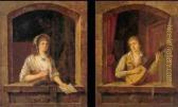 Musicians: A Pair Of Paintings - view 1
