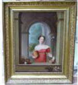 jeune Femme Aux 2 Oiseaux by Michel-Martin Drolling