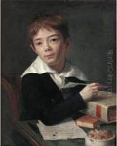 Portrait D'un Jeune Garcon A Son Bureau