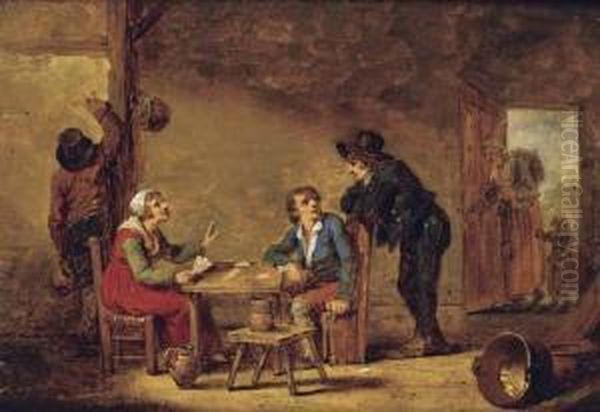 Personnages Dans Une Cuisine; Et Personnages Jouant Aux Cartes - view 1
